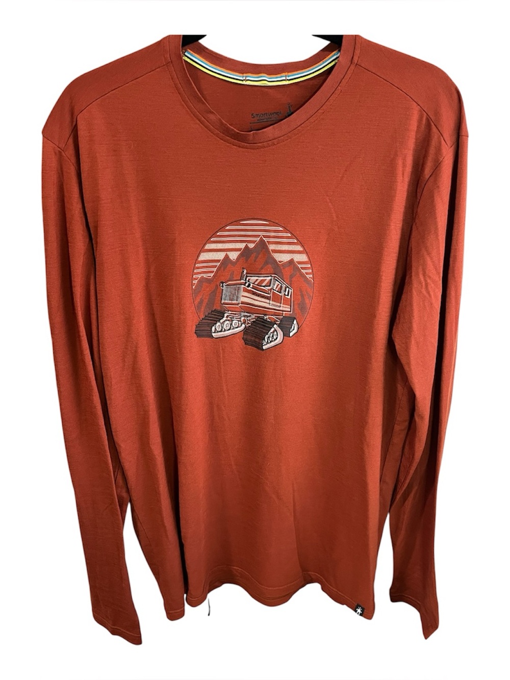 Smartwool Men’s Snowcat Trek Long Sleeve Graphic Tee Merino Wool Size Large